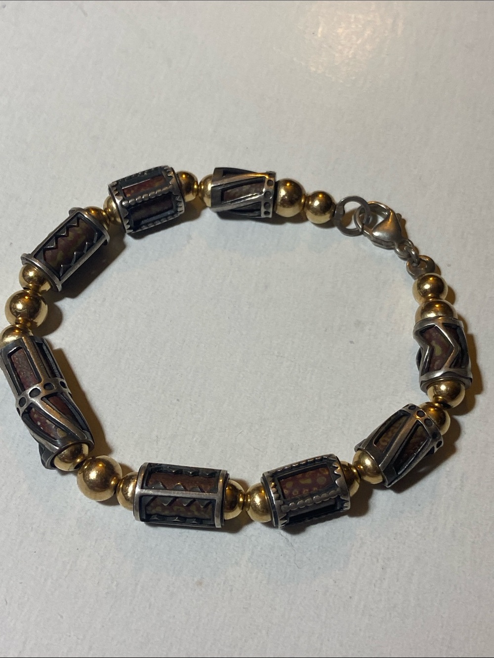 Konstantino Ismene Bracelet 925 L-8” 18кt gold Beads Spacers 23 gr